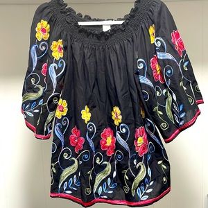 Feratelli black floral blouse
